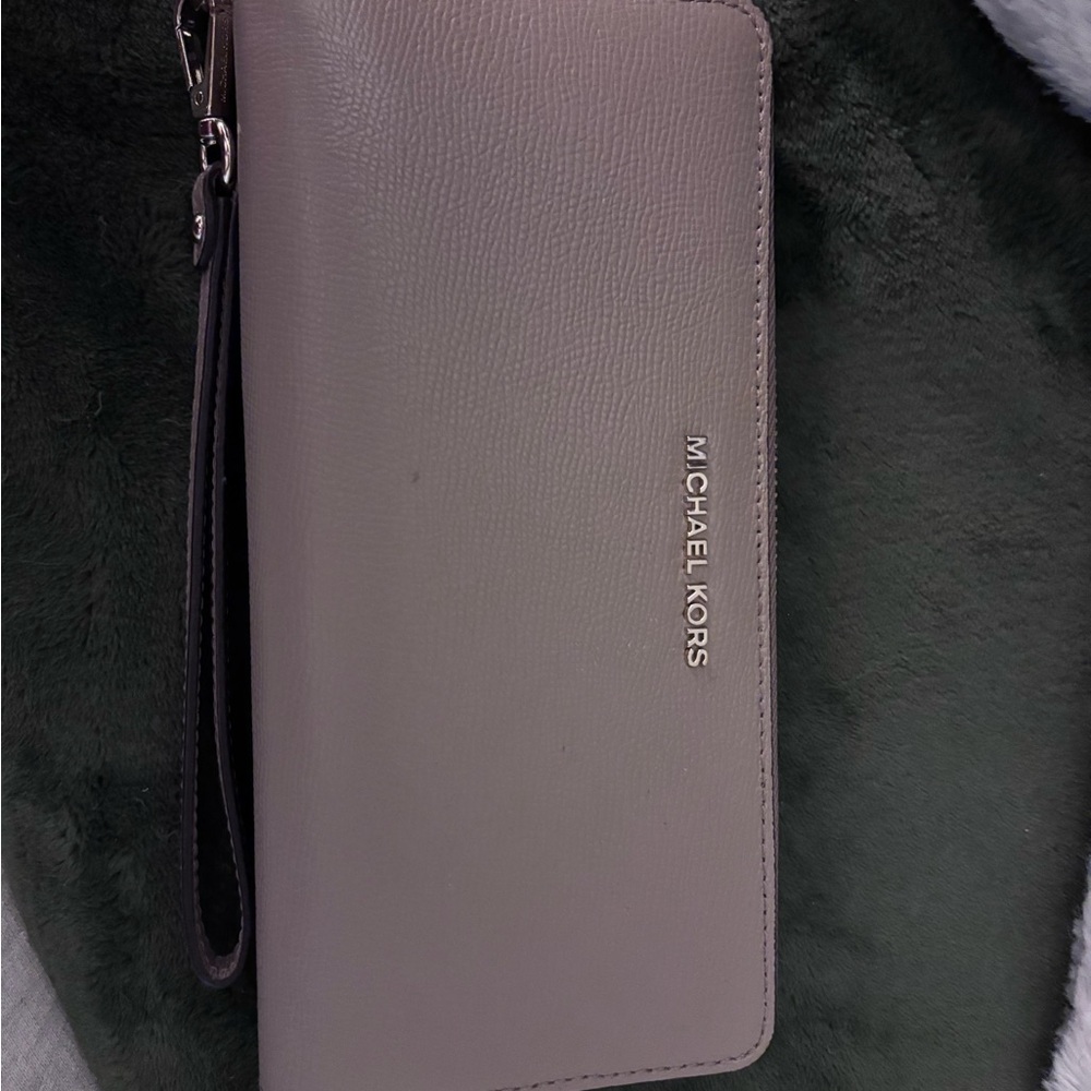 Michael Kors Taupe Zip-Around Wallet